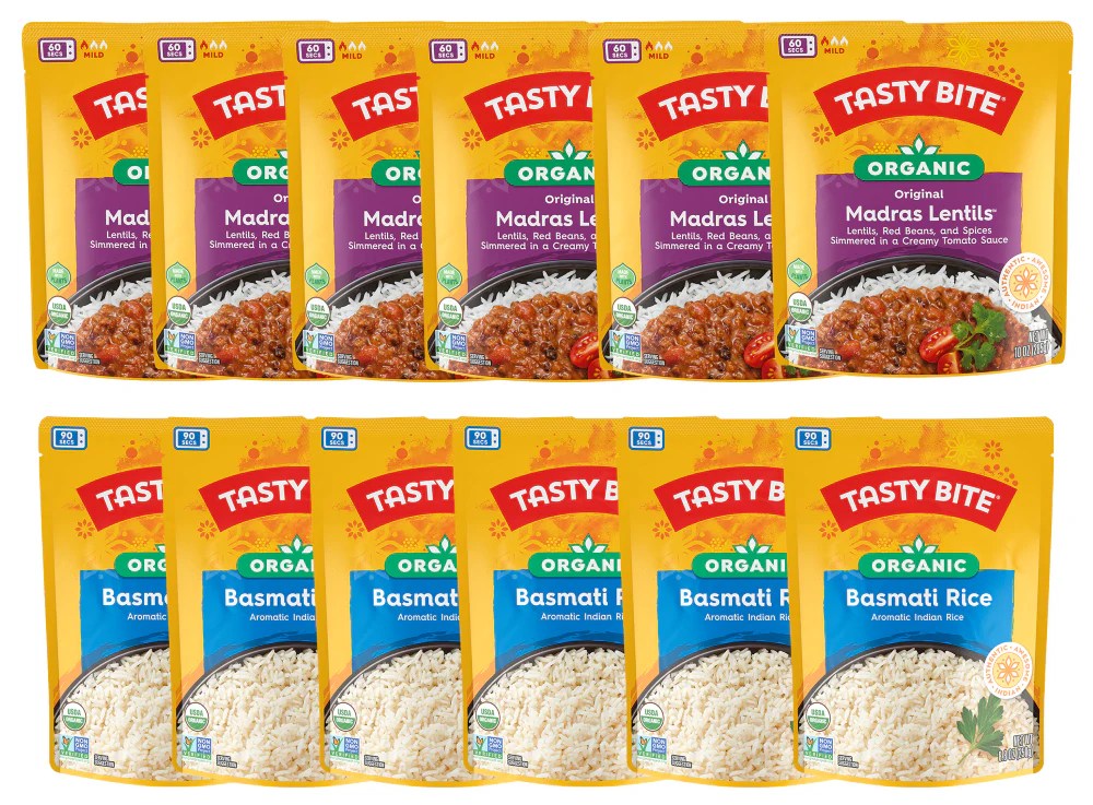 Madras Lentils & Basmati Rice Bundle 12 Pack Tasty Bite Tasty Bite