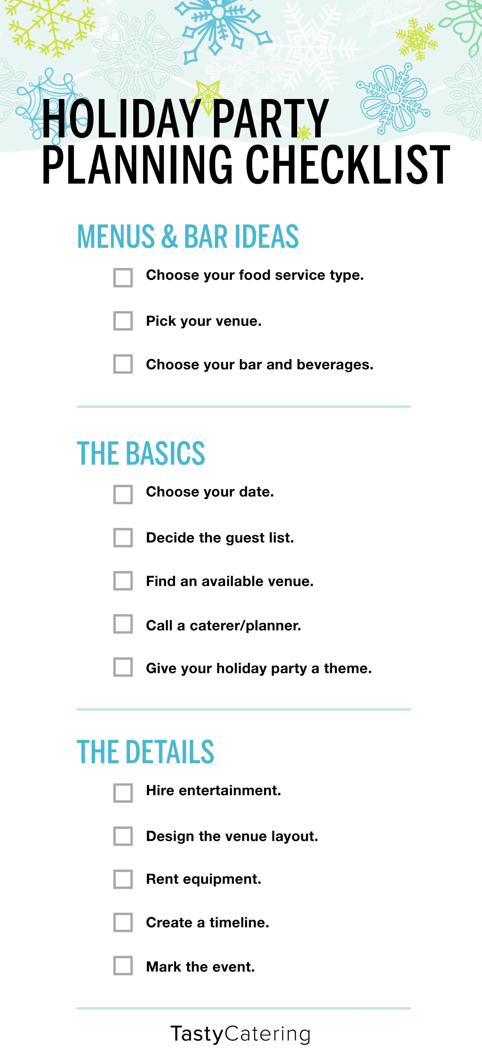 Chicago Company Holiday Party Planning Checklist Tasty Catering