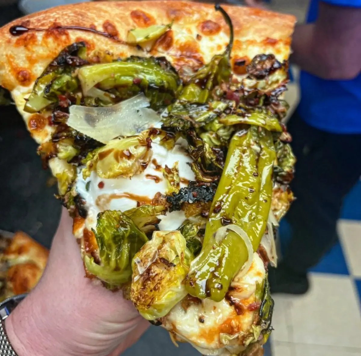 Brussels Sprout and Shishito Pepper Pizza