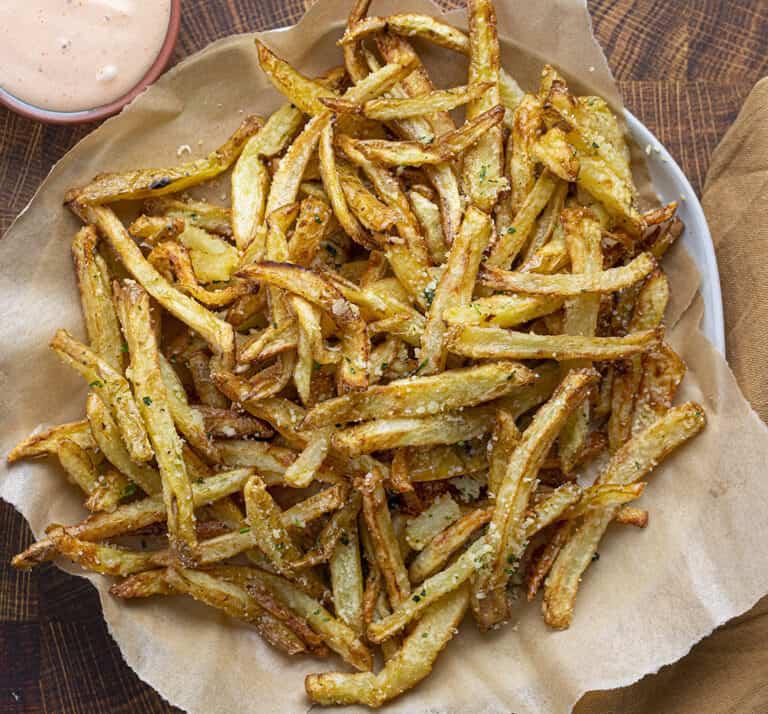 Best Homemade Air Fryer Garlic Parmesan French Fries TASTYDONE