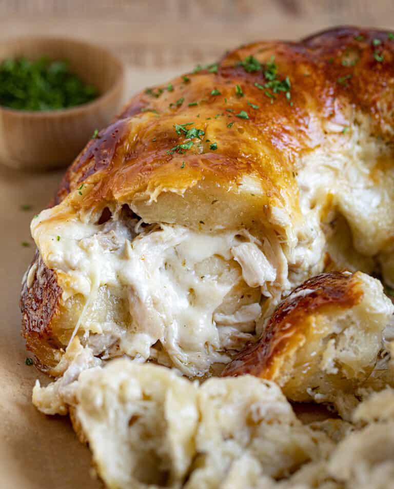 Savory PullApart Chicken Alfredo Monkey Bread TASTYDONE