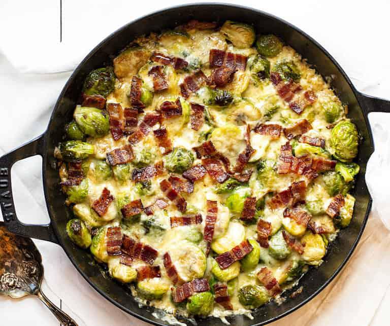 Roasted Brussels Sprouts With Gruyere and Mozzarella Cheese TASTYDONE