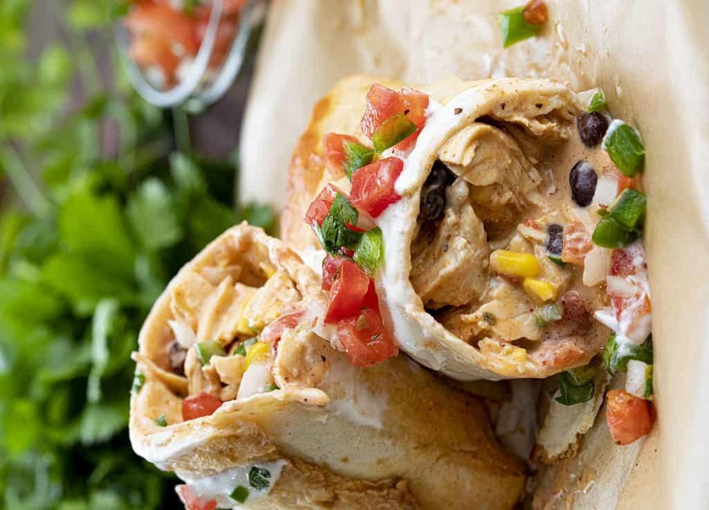 Juicy Air Fryer Southwest Chicken Burritos TASTYDONE