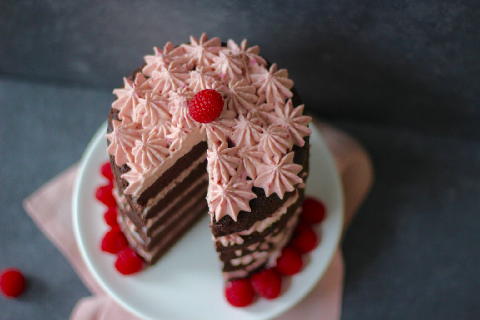 Saftige Schokotorte mit cremiger HimbeerSchokoGanache