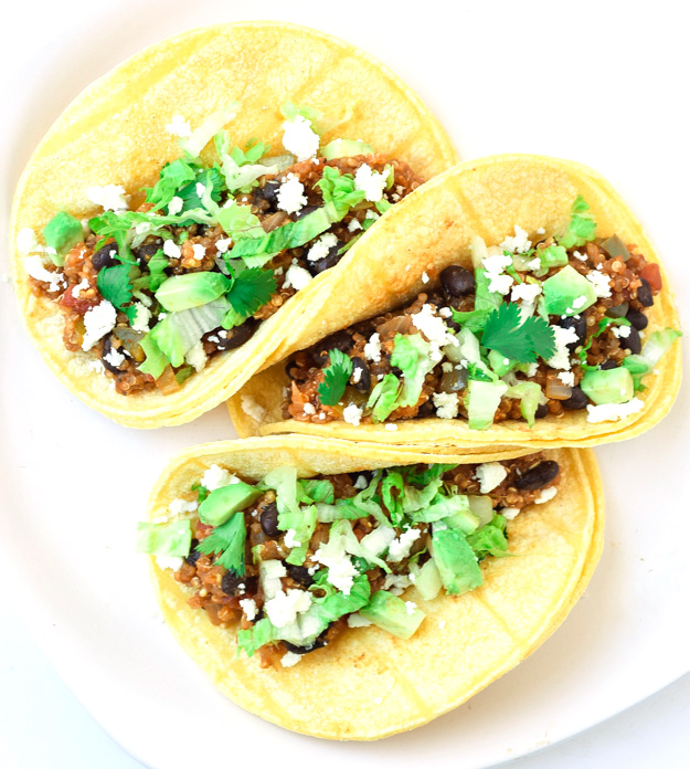 Quinoa Black Bean Tacos (Gluten Free) • Tastythin