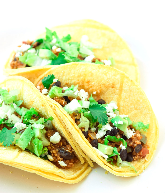 Quinoa Black Bean Tacos (Gluten Free) • Tastythin