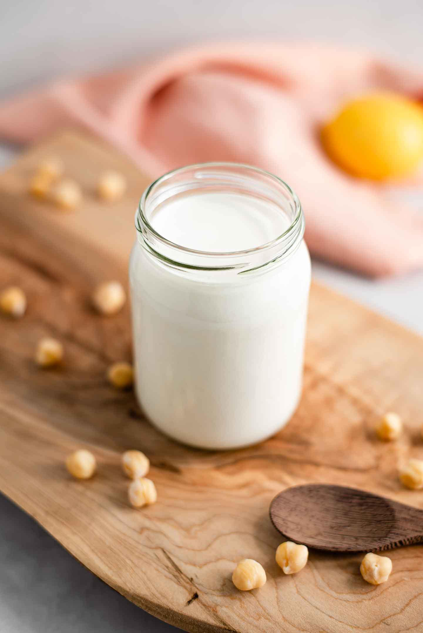 Quick Vegan Mayo Made With Chickpea Aquafaba • Tasty Thrifty Timely