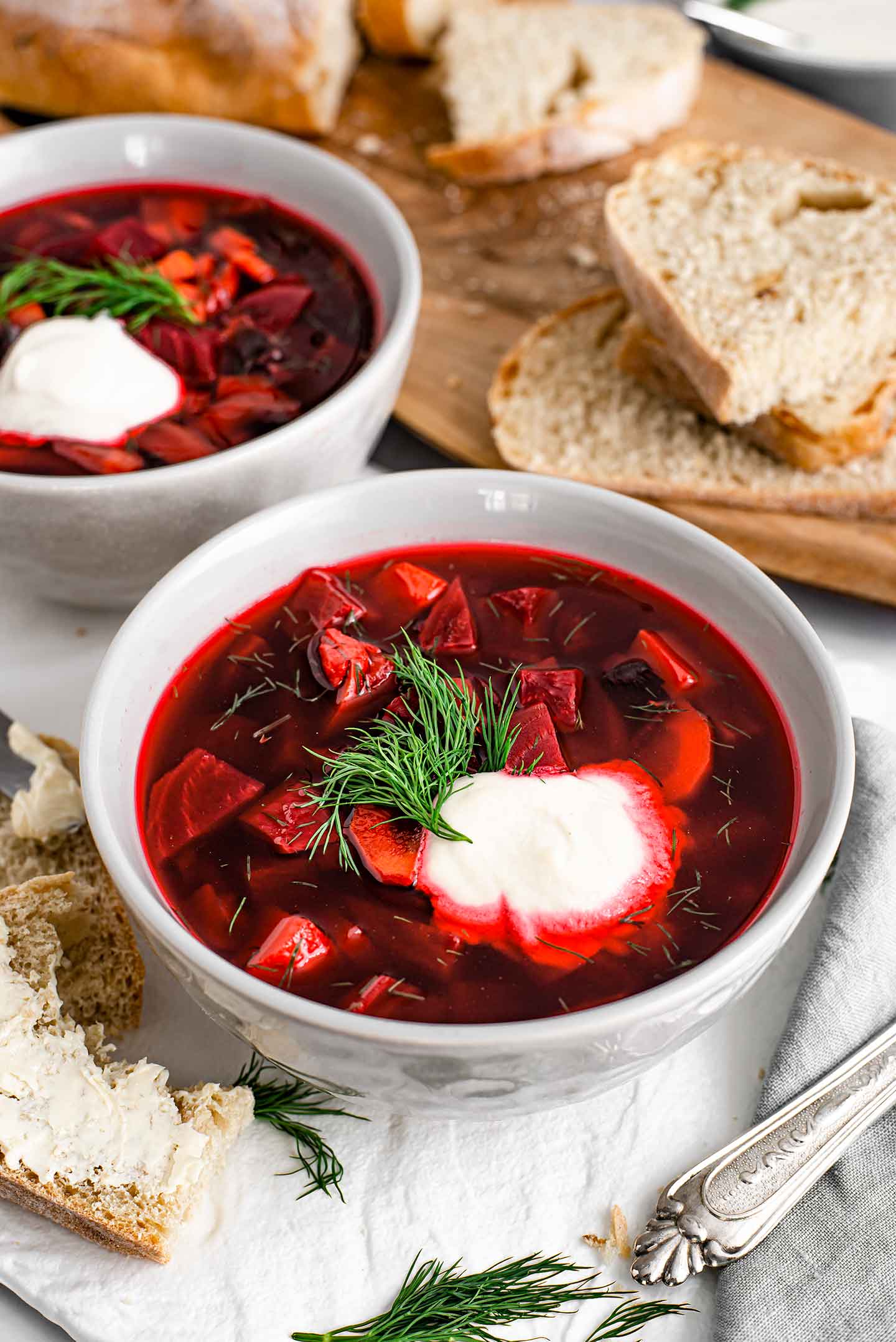 Vegan Borscht Recipe With Easy "Sour Cream" • Tasty Thrifty Timely