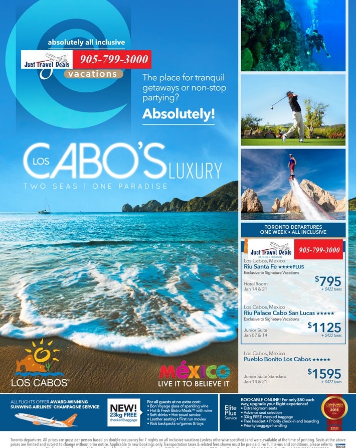 Los Cabos vacation deals from 795 Departing Toronto