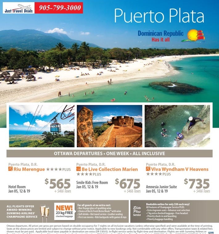 Experience Puerto Plata Vacations from 565 Ottawa departures