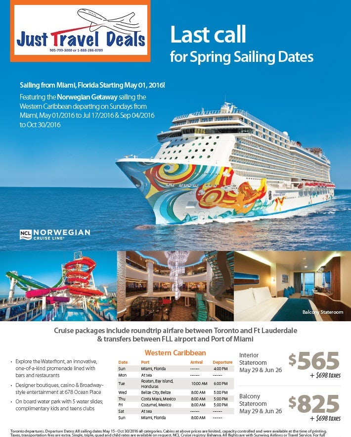 NCL Cruise last call for Spring Sailing Dates
