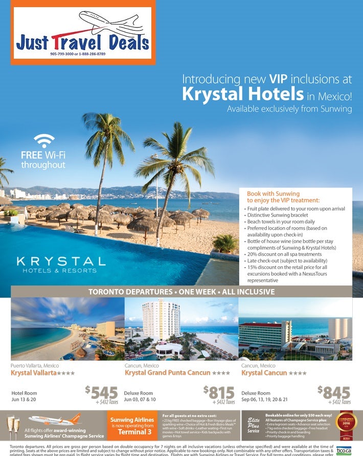 Krystal Hotels & Resorts Mexico Vacations from 545