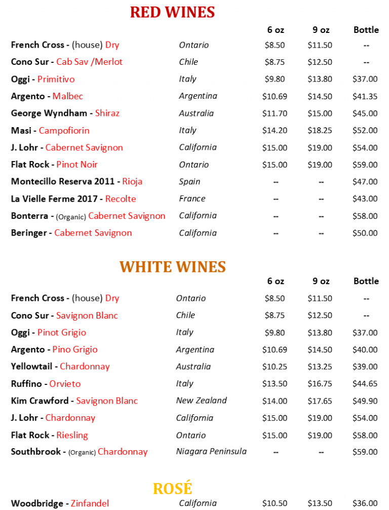 BEER AND WINE Tatlows