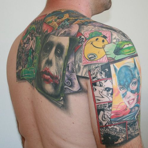 Comic Back Tat | Best Tattoo Ideas For Men & Women 500_x_500_jpg