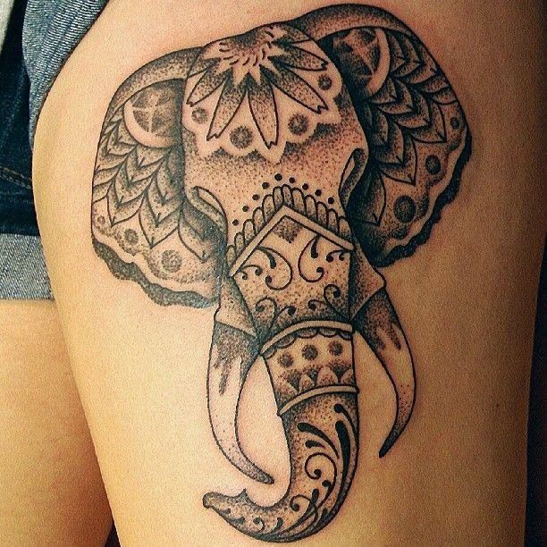 Henna Elephant Head Tattoo