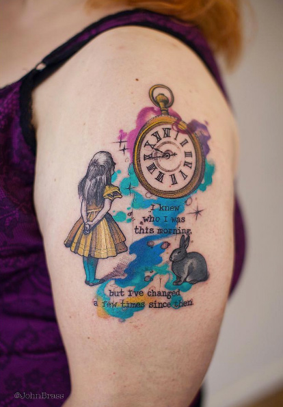 100+ Best Alice In Wonderland Tattoos - Tattooblend 595_x_414_jpg