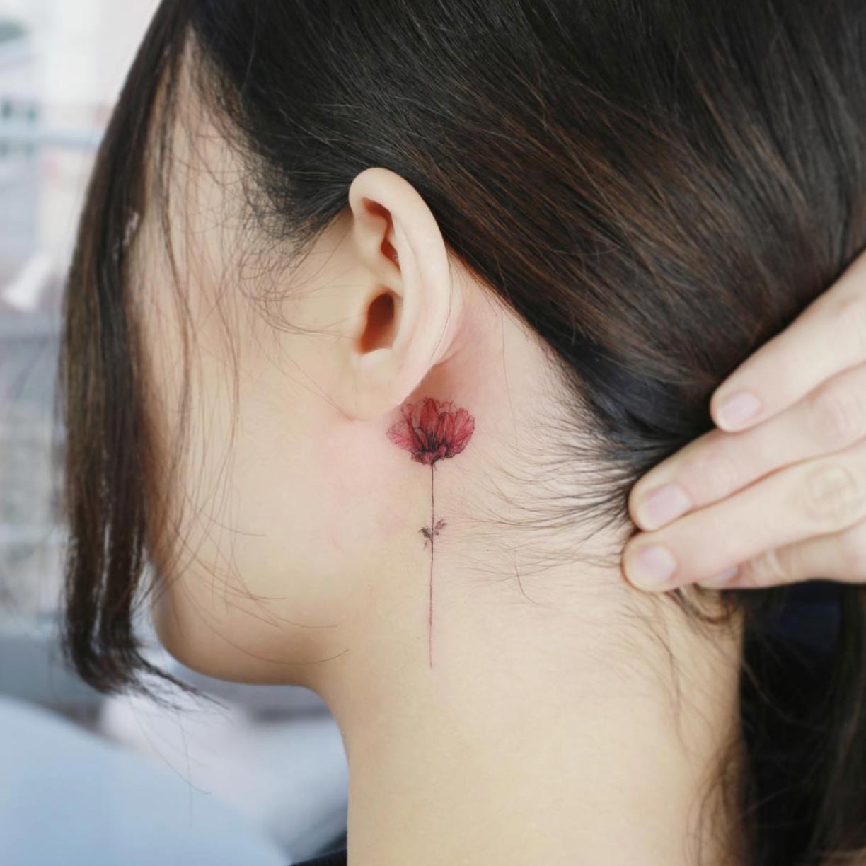 Poppy Flower Tattoo Behind Ear Best Flower Site