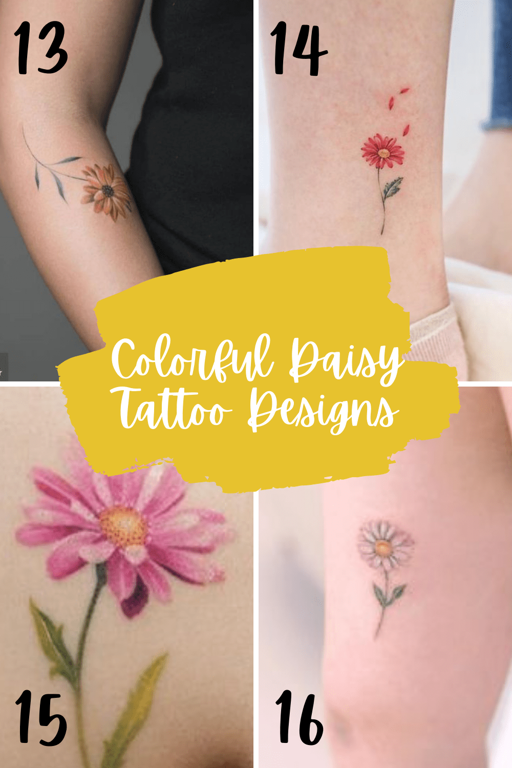 25 Daisy Tattoo Ideas With Tons Of Meaning - Tattooglee 1500_x_1000_png