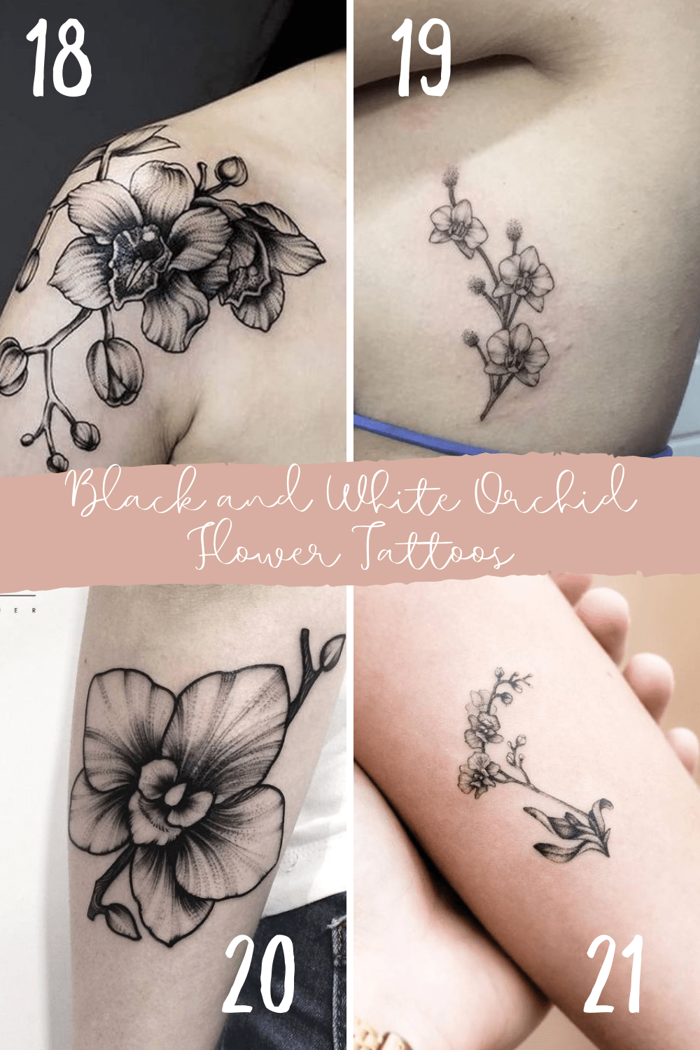 Delicate + Stunning Orchid Flower Tattoo Ideas - Tattooglee 1500_x_1000_png
