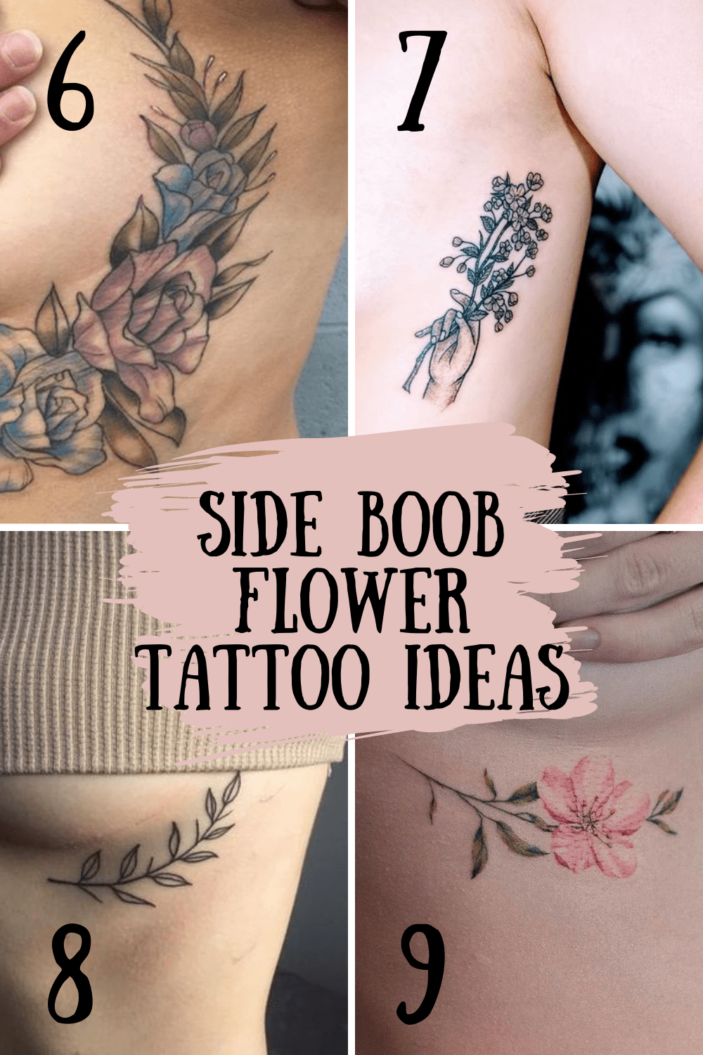 27 Feminine Side Boob Flower Tattoos Tattoo Glee