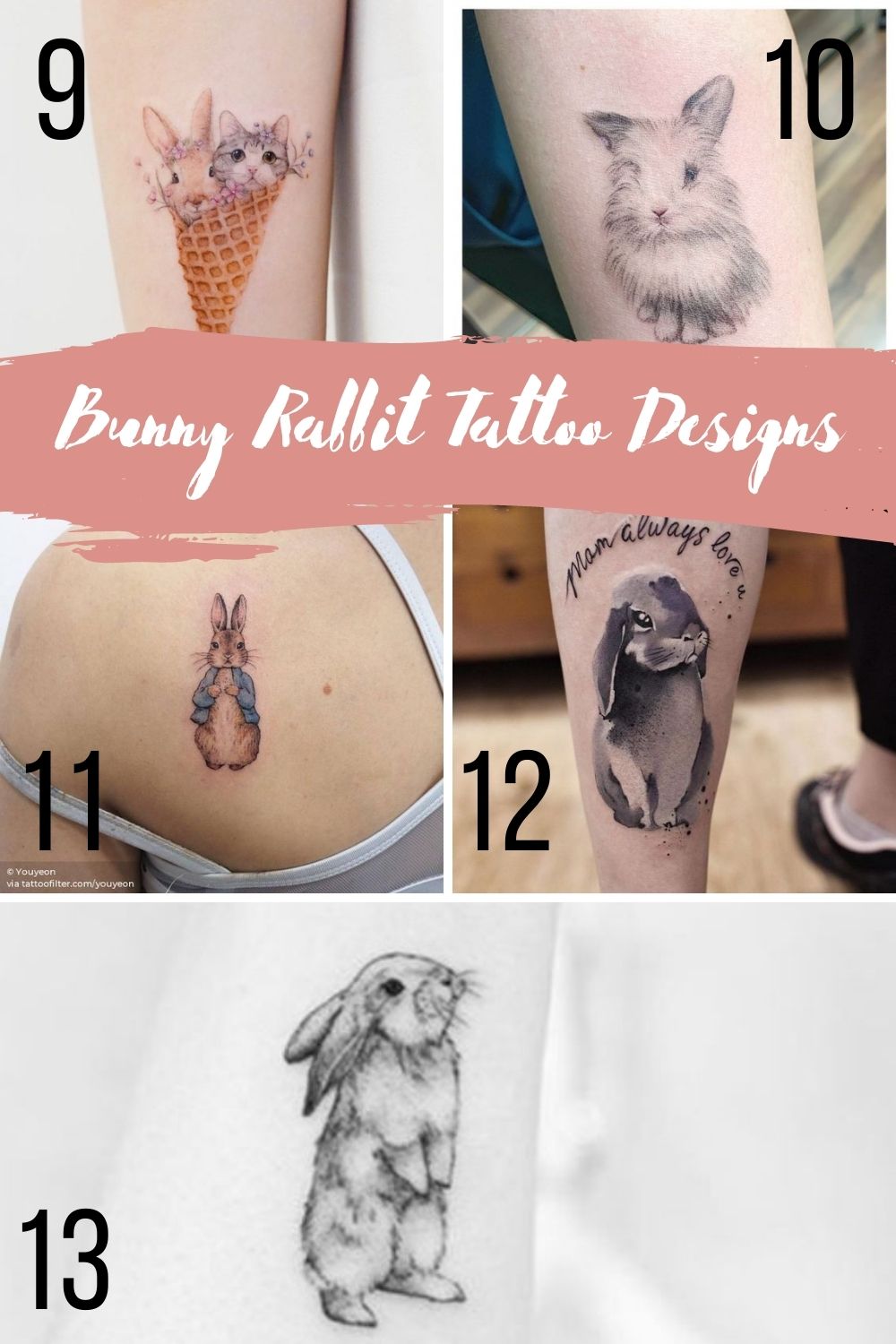 23 Best Bunny Rabbit Tattoo Ideas + Designs Tattoo Glee