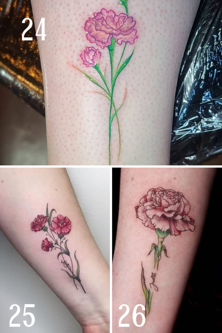 January Birth Flower Tattoo Designs {The Carnation} Tattoo Glee