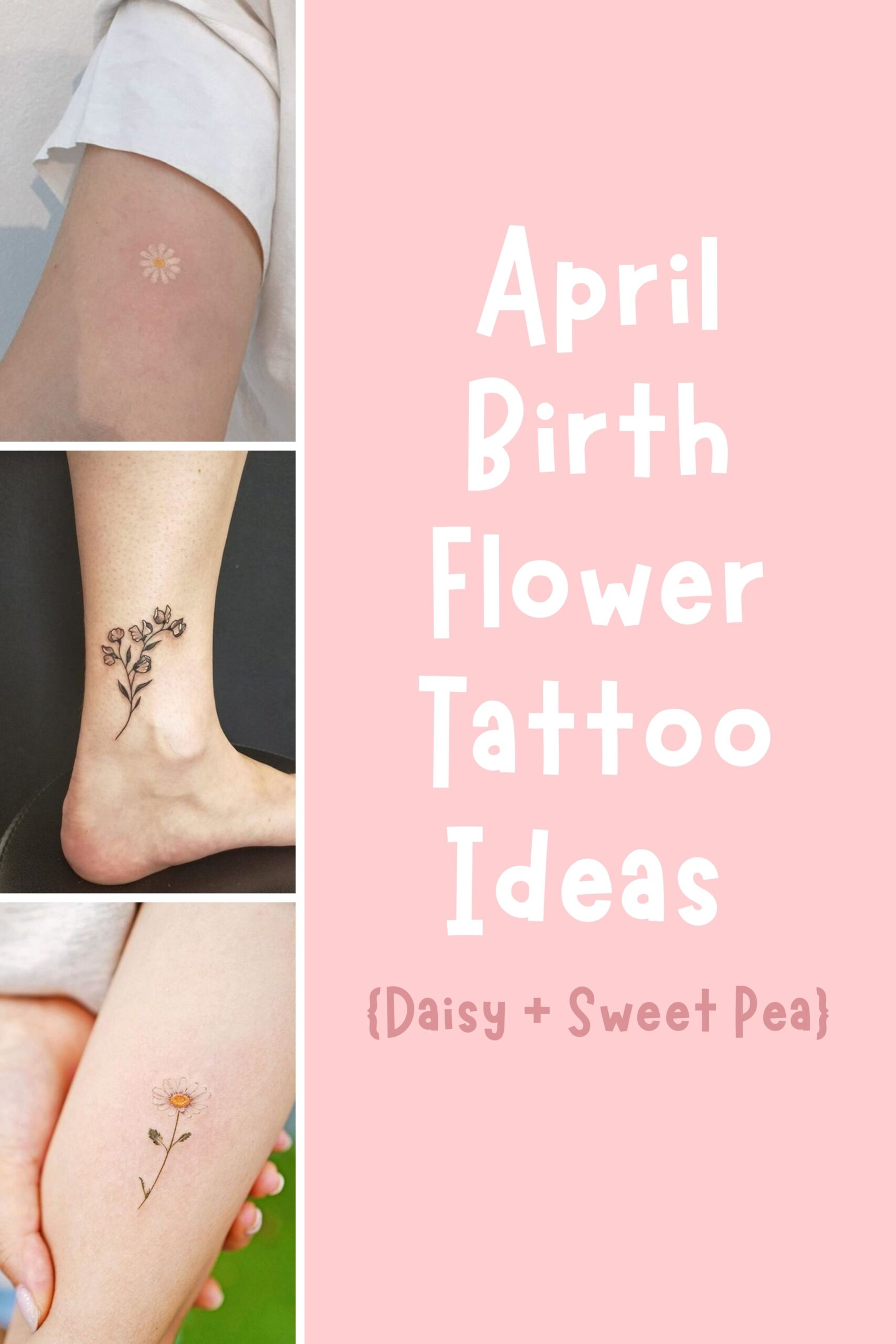 April Birth Flower Tattoo {Daisy + Sweet Pea} - Tattooglee 2560_x_1707_jpg