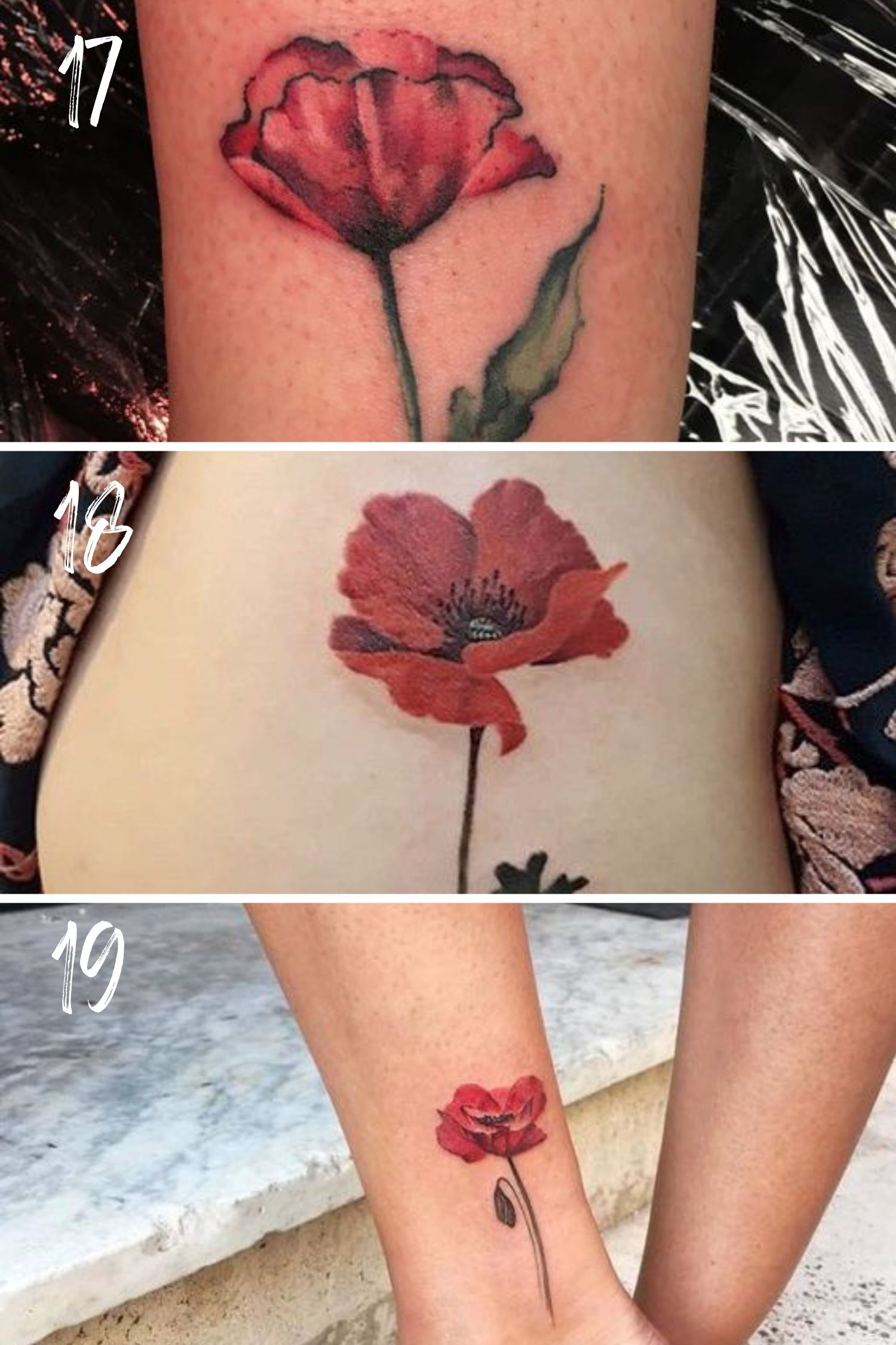 Poppy Flower Tattoo Black And White
