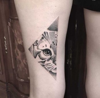 Half Cat Face By Klaudia Holda - Tattoogrid.net 342_x_350_jpg
