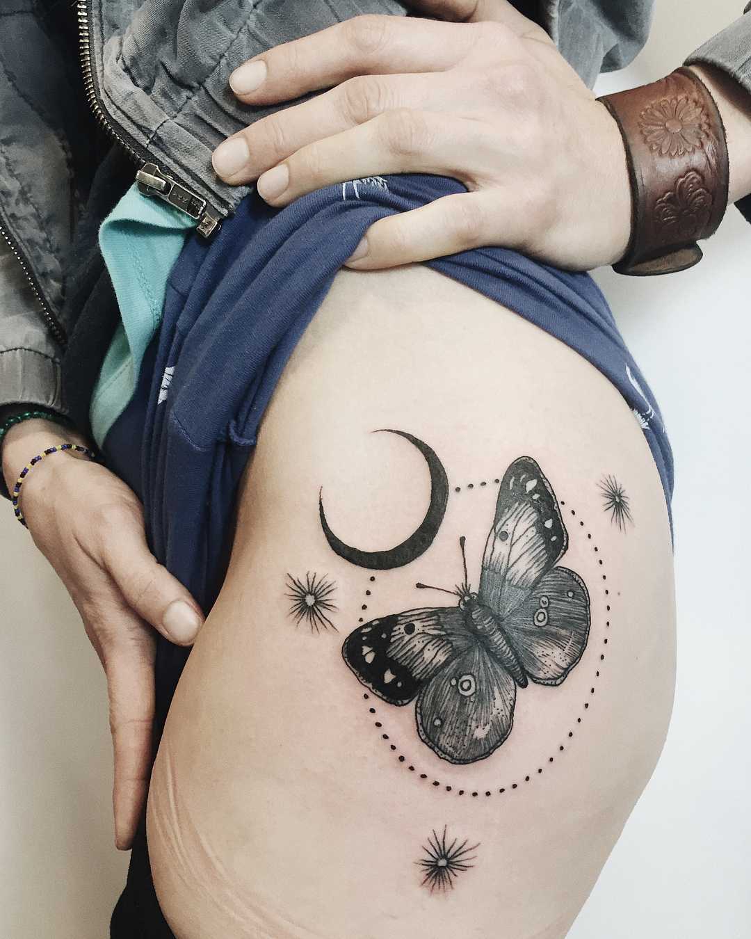 Butterfly and crescent moon by Finley Jordan