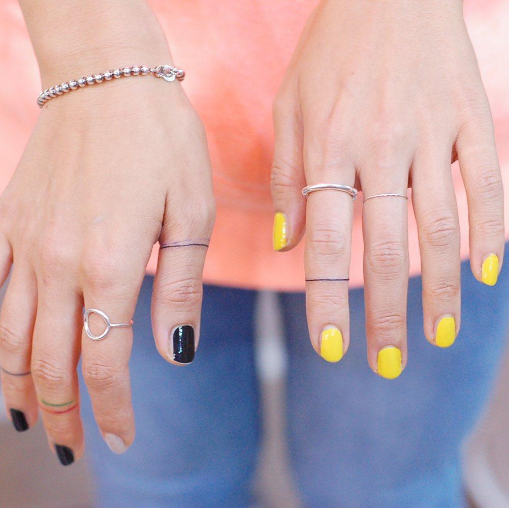 Thin ring lines by wittybutton_tattoo