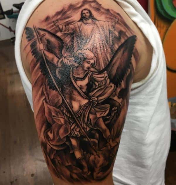 Fotos de tatuagem de São Miguel Fotos de Tatuagens 55 Tatuagens de São Miguel LINDAS para Você Tatuar!