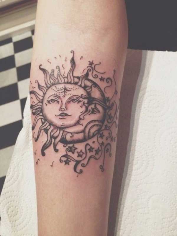 100 tatuagens do sol e da lua (e o seu significado) mistério, energia 50 Tatuagens de Sol e Lua para Homens e Mulheres Fazerem!