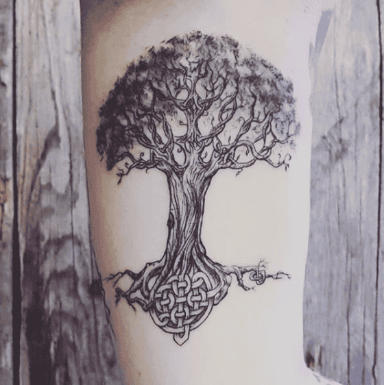 +37 Awesome Yggdrasil Sleeve Tattoo