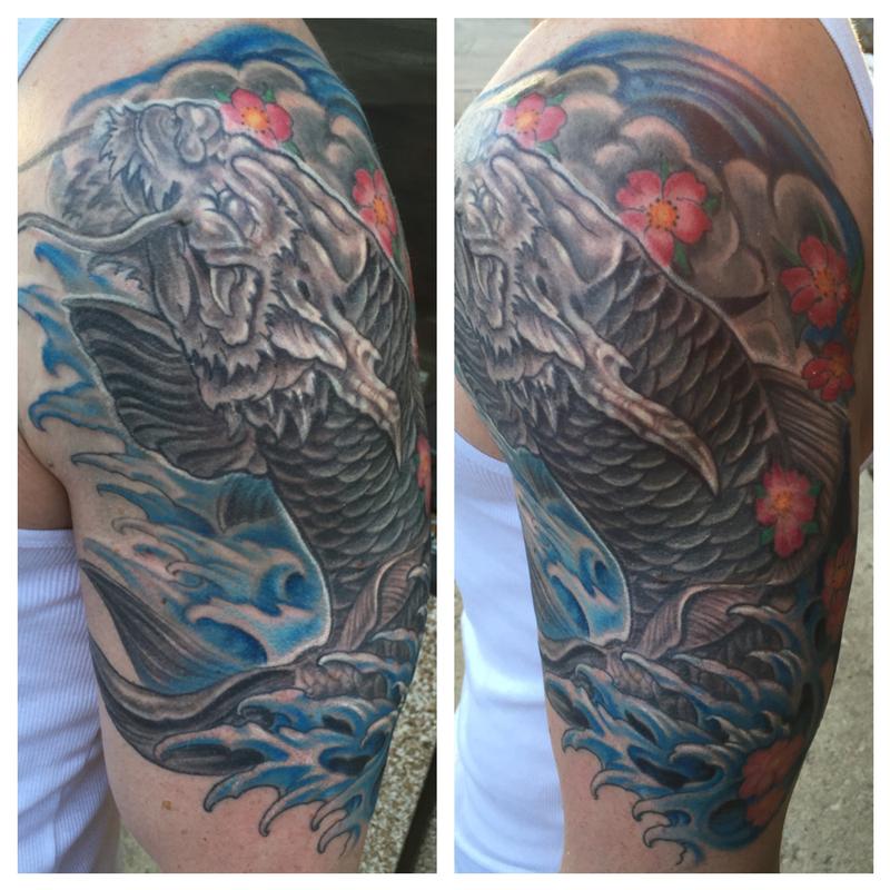 Koi Dragon by Phil Robertson Tattoos