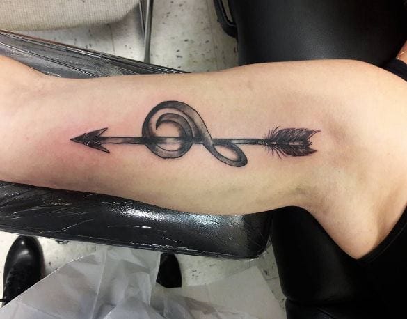 50+ Bow And Arrow Tattoos For Men (2022) *Unique Designs With Meanings* 458_x_585_jpg