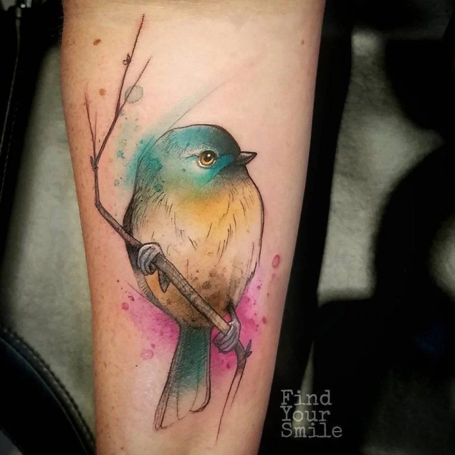 30+ Coolest Watercolor Bird Tattoo Designs and Ideas