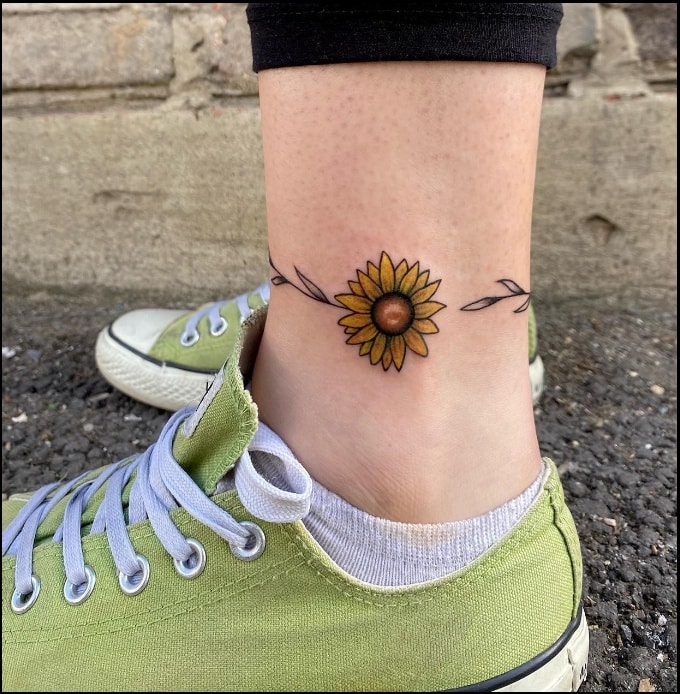 Sunflower Tattoo Small Ankle Best Flower Site