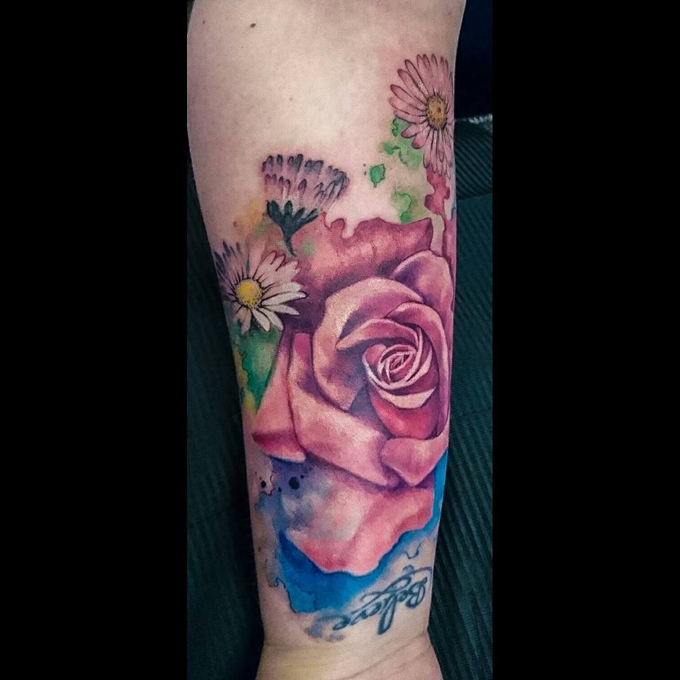  55+ Water Brush Tattoo 