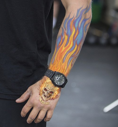 27 Flames Tattoos With Smoking Hot Meanings - Tattooswin 538_x_500_jpg