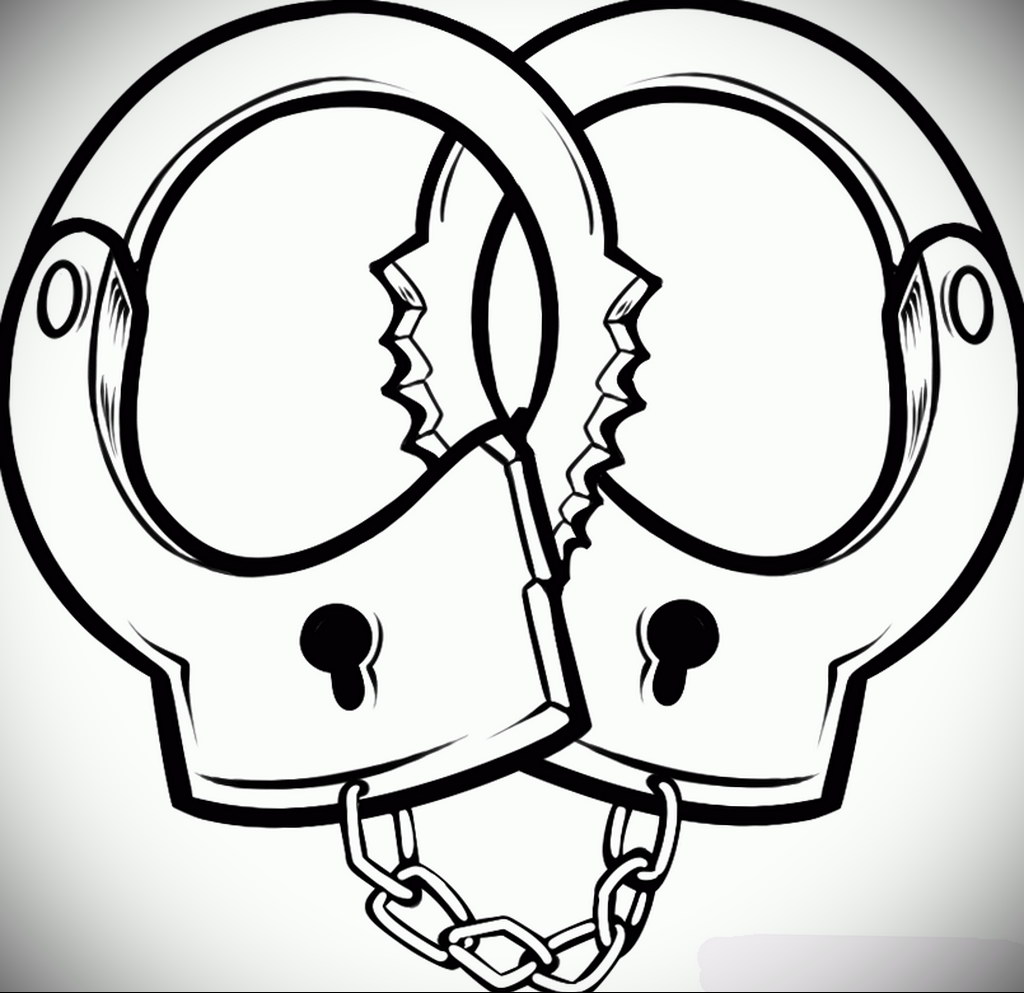 An example of an interesting drawing of a shackle tattoo 07.10.2019