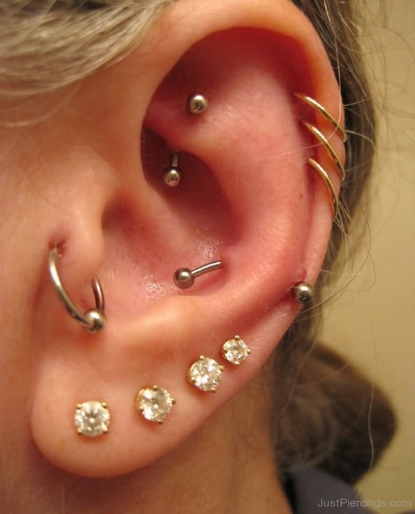 Piercings de torre dupla 80+ para accessorize sua orelha » Tatuagens HD