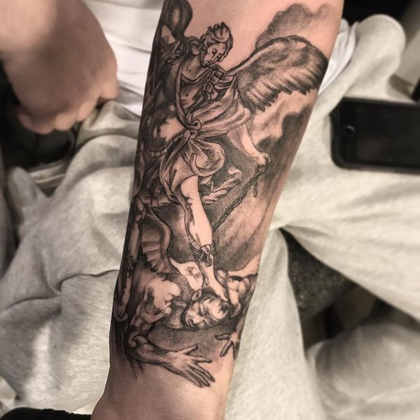 Tatuajes De San Miguel Arcangel En La Pierna Modele Tatuaje