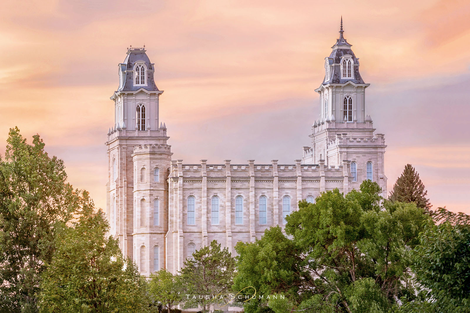 Manti Temple Evening Glow Tausha Schumann Fine Art