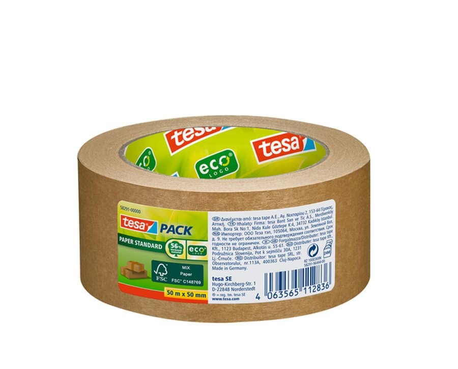 Tesa 58291 Packaging tape eco paper FSC 50mmx50m, brown TAV Supplies