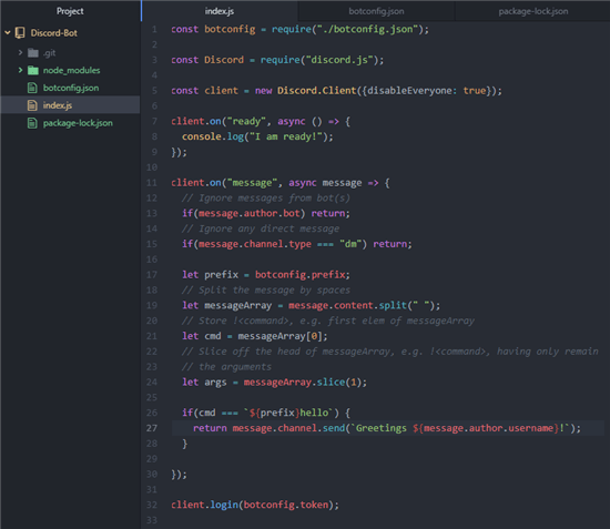 Discord Bot Code Javascript Example TAW The Art of Warfare Premier Online Gaming Community