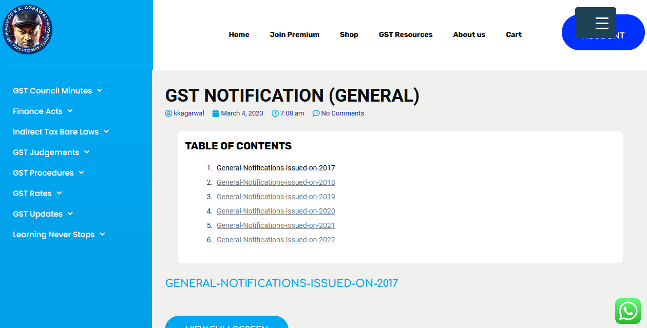 GST Notification (General) TaxByKK
