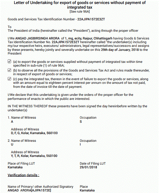 Sample Letter Of Undertaking Meaning sample