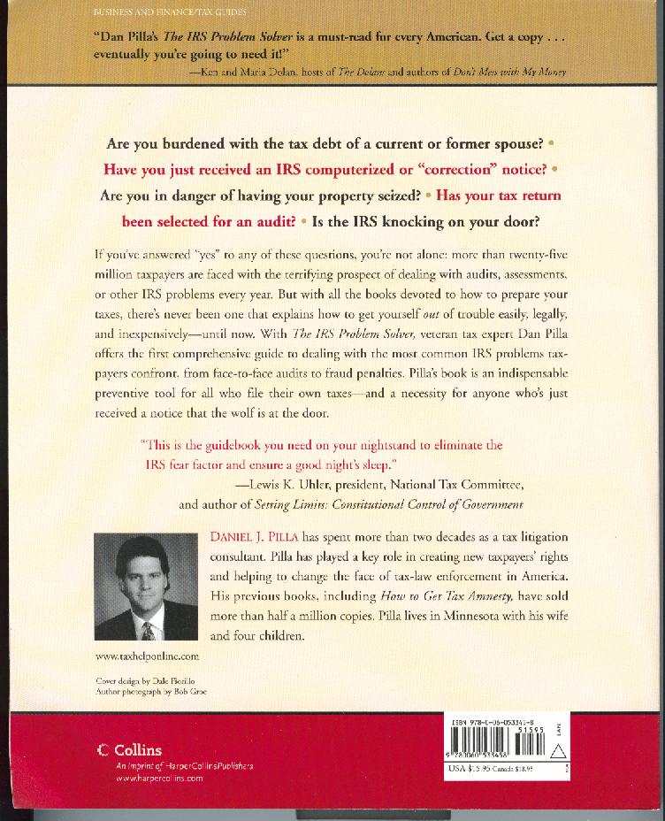 The IRS Problem Solver Tax Problems Solved Dan Pilla
