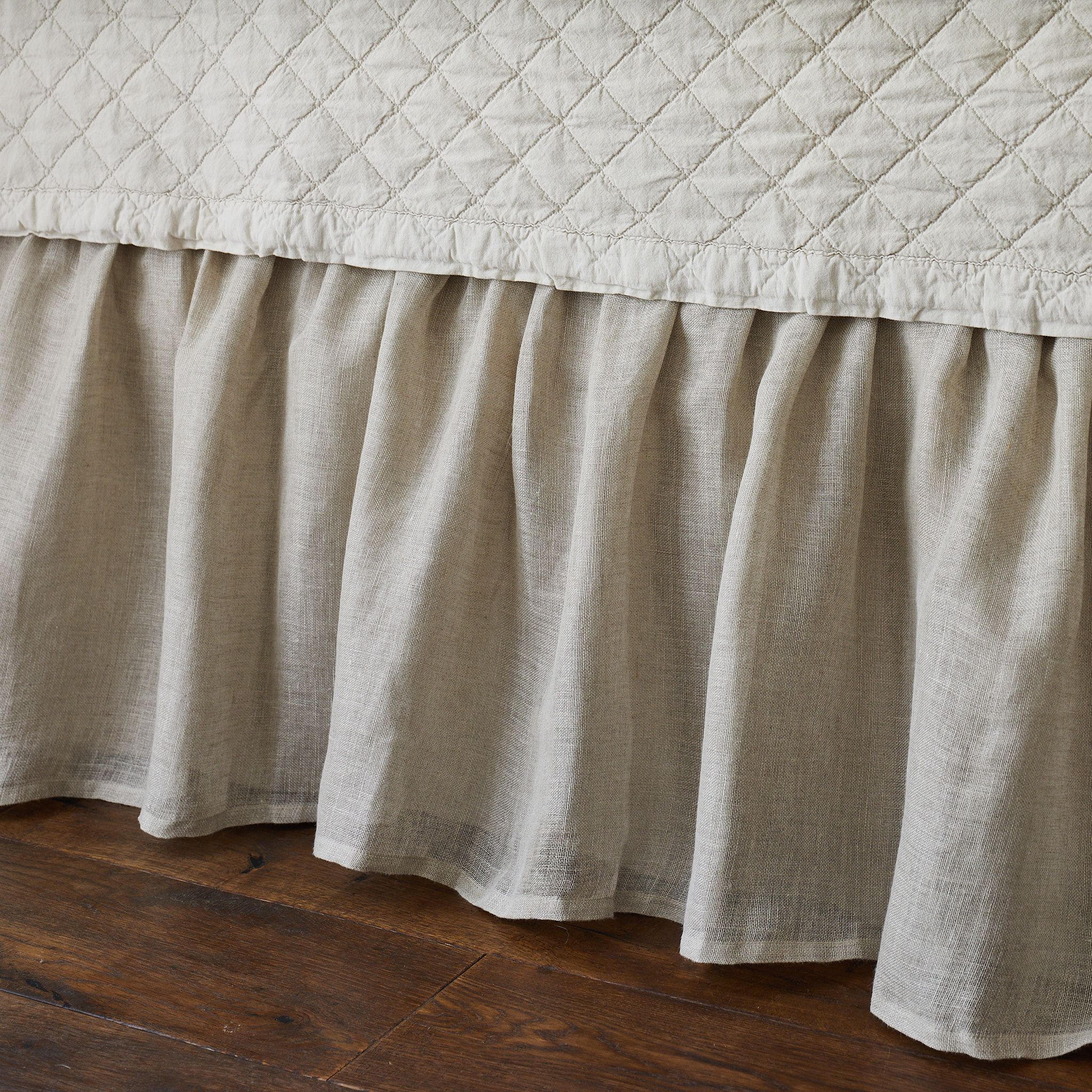 White Linen Bed Skirt